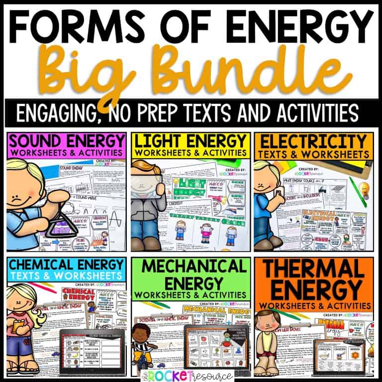Free Forms of Energy Printable Worksheets for Elementary - The Rocket ...